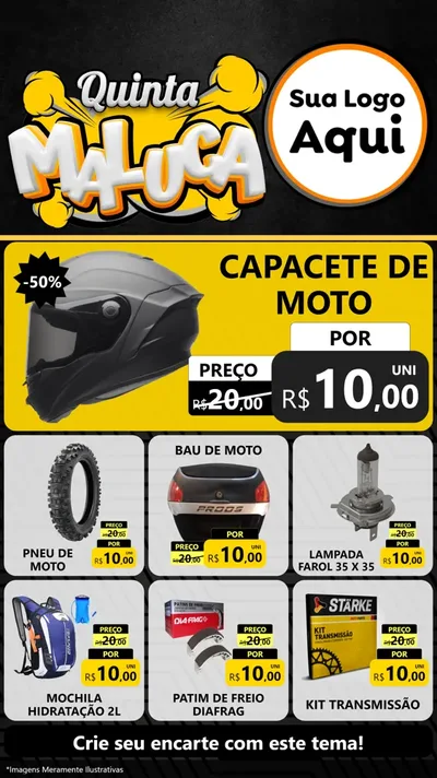 Modelo de Rede Social para Stories com o tema Quinta Maluca para Moto peças