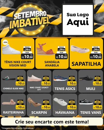 Modelo de Rede Social para Feed Instagram com o tema Setembro Imbatível para Calçados