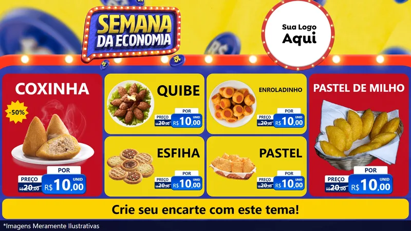 Modelo de TV para TV Horizontal com o tema Semana da Economia para Salgadaria