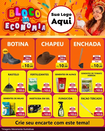 Modelo de Rede Social para Feed Instagram com o tema Bloco da Economia para Agropecuária