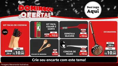 Modelo de TV para TV Horizontal com o tema Domingou de Ofertas para Utilidades Domésticas
