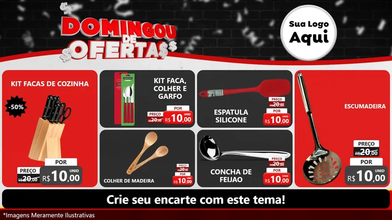 Modelo de TV para TV Horizontal com o tema Domingou de Ofertas para Utilidades Domésticas