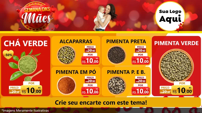 Modelo de TV para TV Horizontal com o tema Semana das Mães para Produtos Naturais