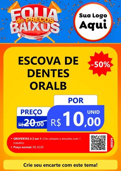 Modelo de Cartaz para Cartaz A4 Vertical com o tema Folia de Preços Baixos para Higiene Pessoal
