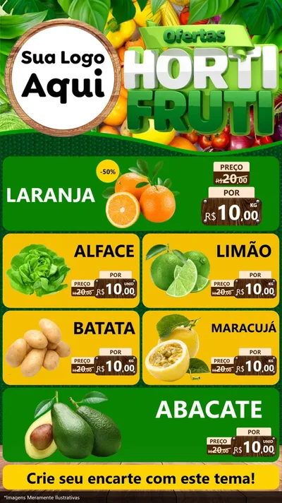Modelo de TV para TV Vertical com o tema Ofertas Hortifrúti para Hortifrúti