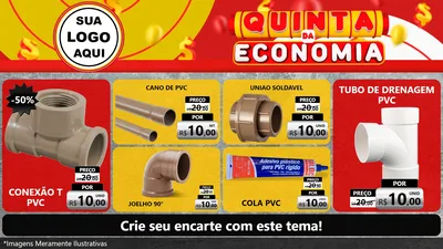 Modelo de TV para TV Horizontal com o tema Quinta da Economia para Tubos e conexões