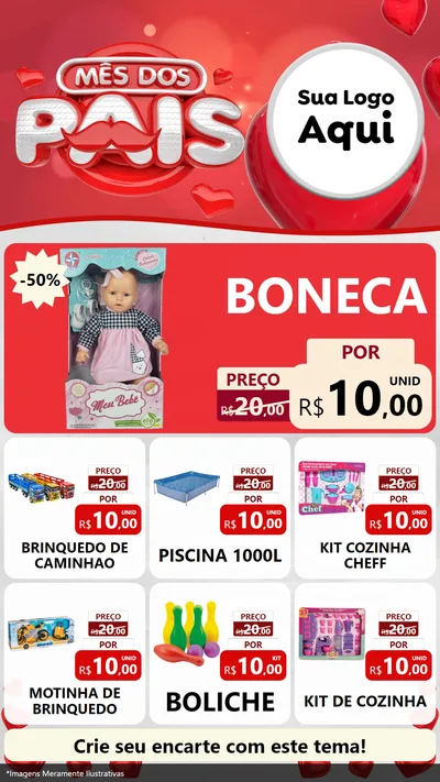 Modelo de Rede Social para Stories com o tema Mês dos Pais para Brinquedos