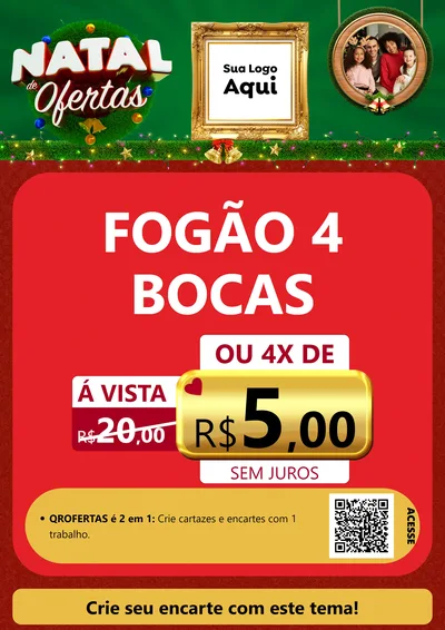 Modelo de Cartaz para Cartaz A4 Vertical com o tema Natal de Ofertas para Móveis e Eletro