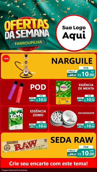 Modelo de TV para TV Vertical com o tema Ofertas da Semana Farroupilha para Tabacaria