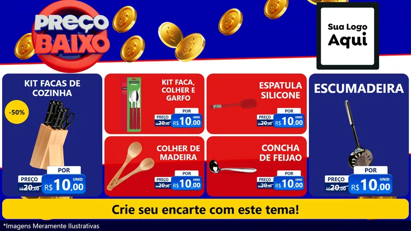 Modelo de TV para TV Horizontal com o tema Preço Baixo para Utilidades Domésticas