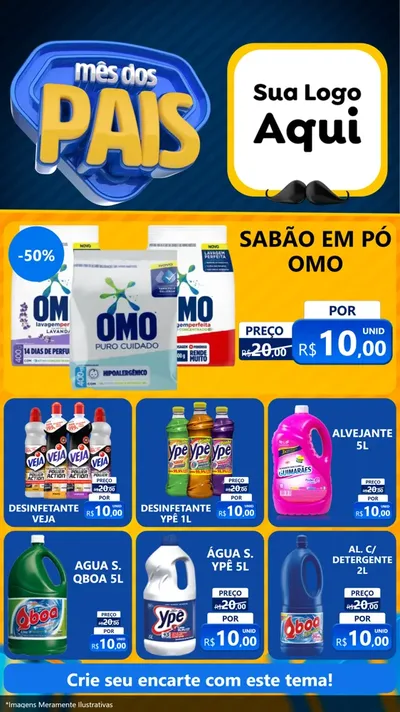 Modelo de Rede Social para Stories com o tema Mês dos Pais para Produtos de Limpeza