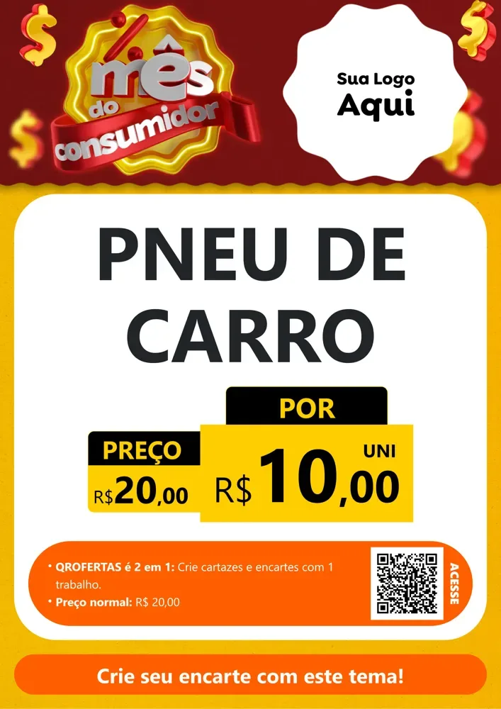 Modelo de Cartaz para Cartaz A4 Vertical com o tema Mês do consumidor para Auto peças