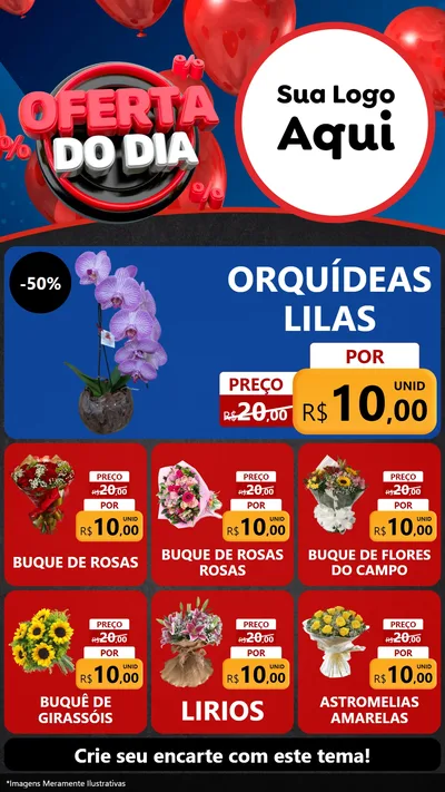Modelo de Rede Social para Stories com o tema Oferta do Dia para Floricultura e jardim