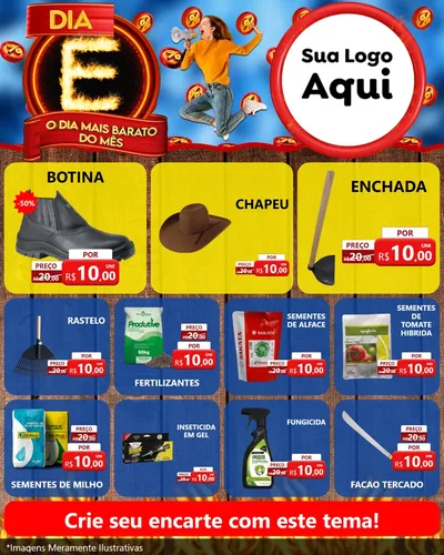 Modelo de Rede Social para Feed Instagram com o tema Dia E - O Dia Mais Barato Do Mês para Agropecuária