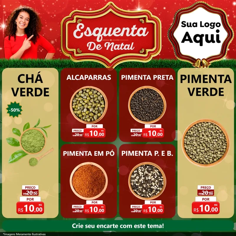 Modelo de Rede Social para Feed Facebook com o tema Esquenta de Natal para Produtos Naturais