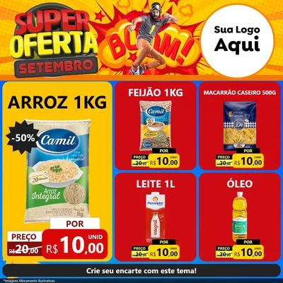 Modelo de Rede Social para Feed Facebook com o tema Super Oferta Setembro para Supermercado