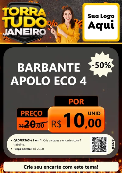 Modelo de Cartaz para Cartaz A4 Vertical com o tema Torra Tudo Janeiro para Armarinho e Aviamentos