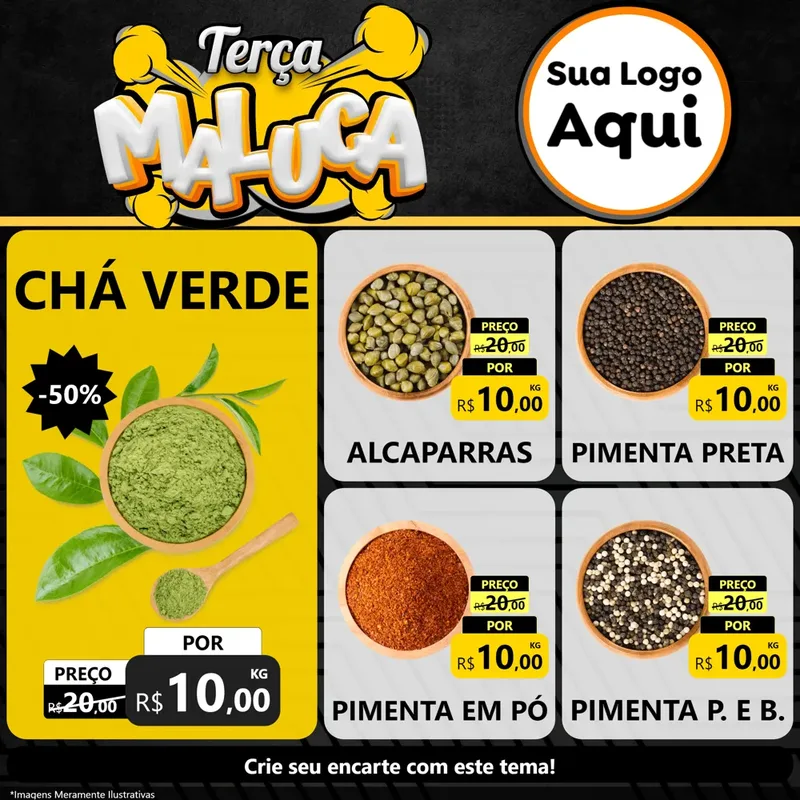 Modelo de Rede Social para Feed Facebook com o tema Terça Maluca para Produtos Naturais