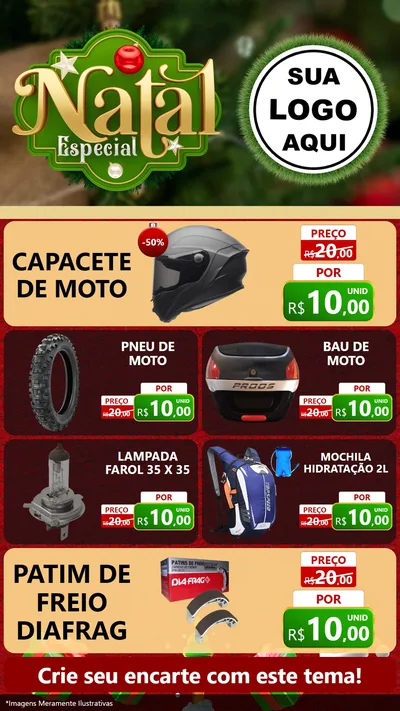 Modelo de TV para TV Vertical com o tema Natal Especial para Moto peças