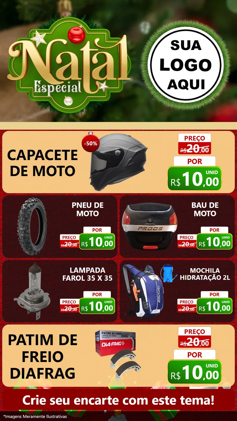 Modelo de TV para TV Vertical com o tema Natal Especial para Moto peças