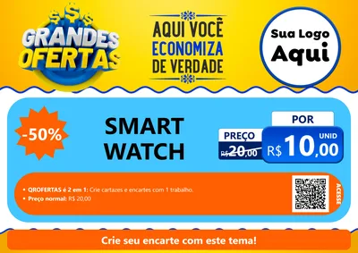 Modelo de Cartaz para Cartaz A4 Horizontal com o tema Grandes Ofertas para Informática