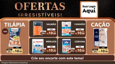 Modelo de TV para TV Horizontal com o tema Ofertas Irresistíveis! para Peixaria