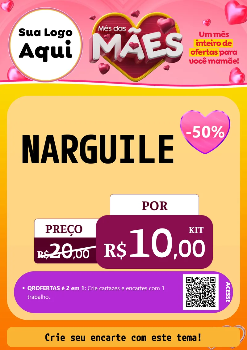 Modelo de Cartaz para Cartaz A4 Vertical com o tema Mês das Mães para Tabacaria