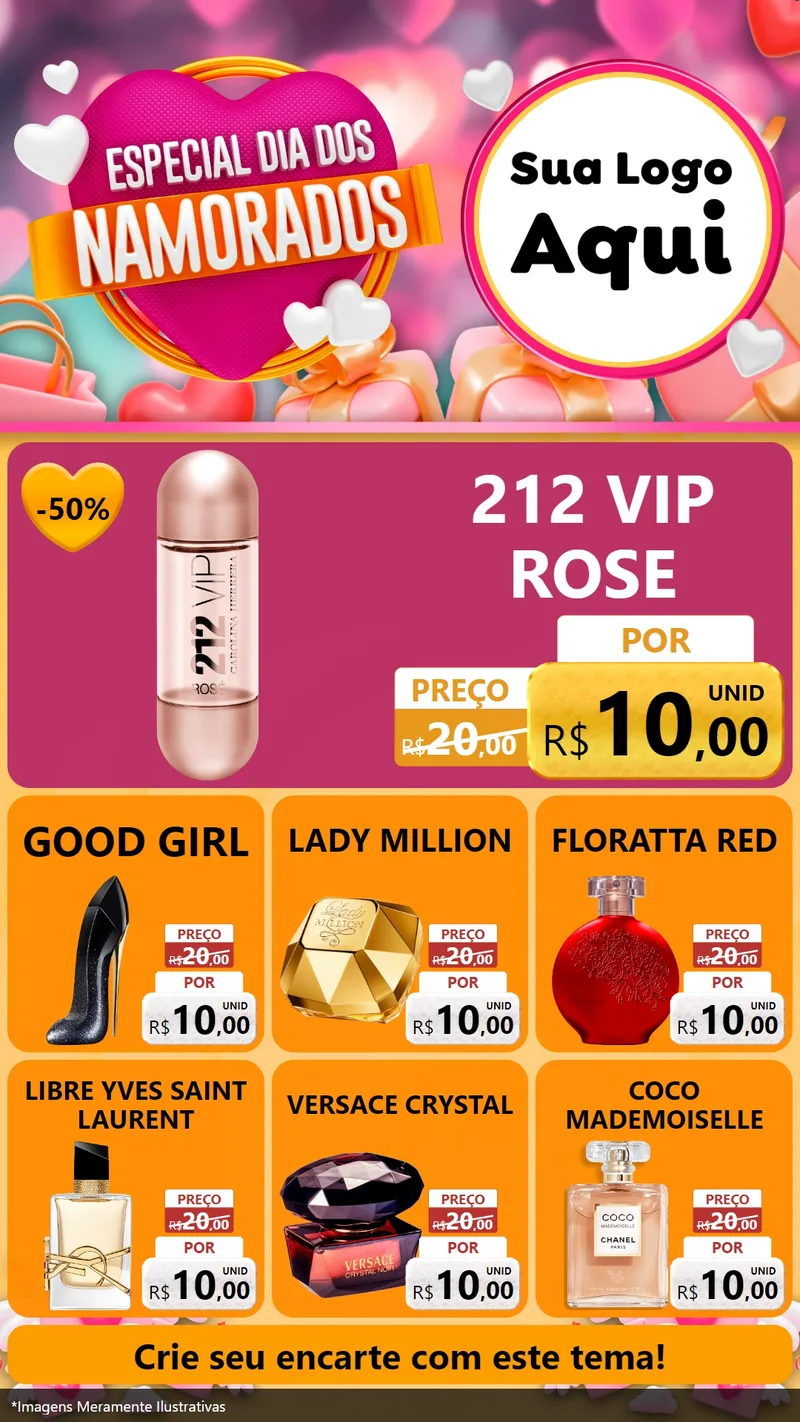Modelo de Rede Social para Stories com o tema Especial Dia dos Namorados para Perfumes