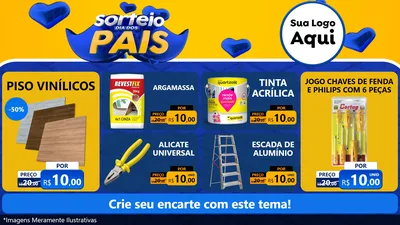 Modelo de TV para TV Horizontal com o tema Sorteio Dia dos Pais para Material para Construção