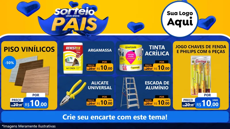 Modelo de TV para TV Horizontal com o tema Sorteio Dia dos Pais para Material para Construção