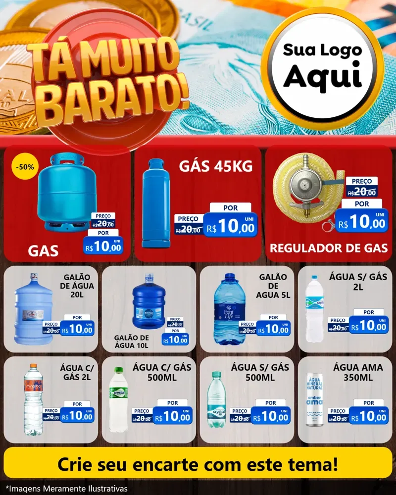 Modelo de Rede Social para Feed Instagram com o tema Está Muito Barato para Água e gás