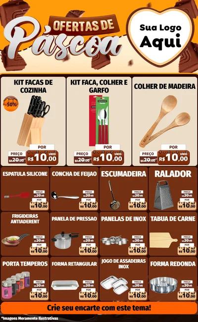 Modelo de Encarte para Encarte Grande com o tema Ofertas de Páscoa para Utilidades Domésticas