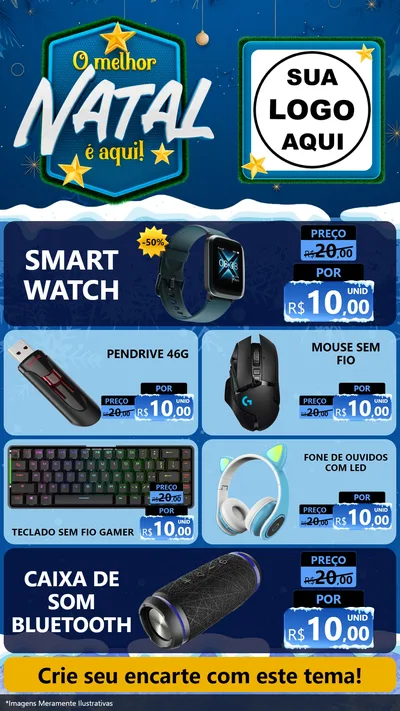 Modelo de TV para TV Vertical com o tema O Melhor Natal É Aqui! para Informática