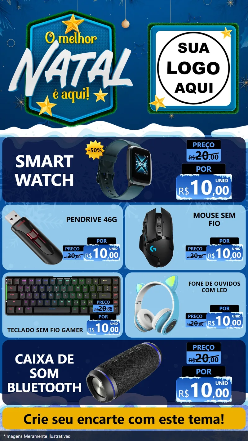 Modelo de TV para TV Vertical com o tema O Melhor Natal É Aqui! para Informática