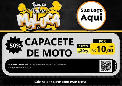 Modelo de Cartaz para Cartaz A4 Horizontal com o tema Quarta e Quinta Maluca para Moto peças