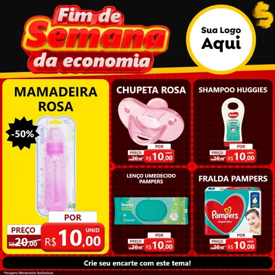 Modelo de Rede Social para Feed Facebook com o tema Fim de Semana da Economia para Bebês