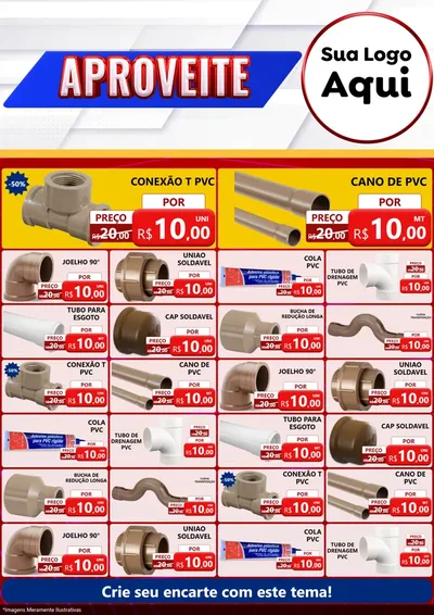 Modelo de Encarte para Encarte A4 Vertical com o tema Aproveite para Tubos e conexões