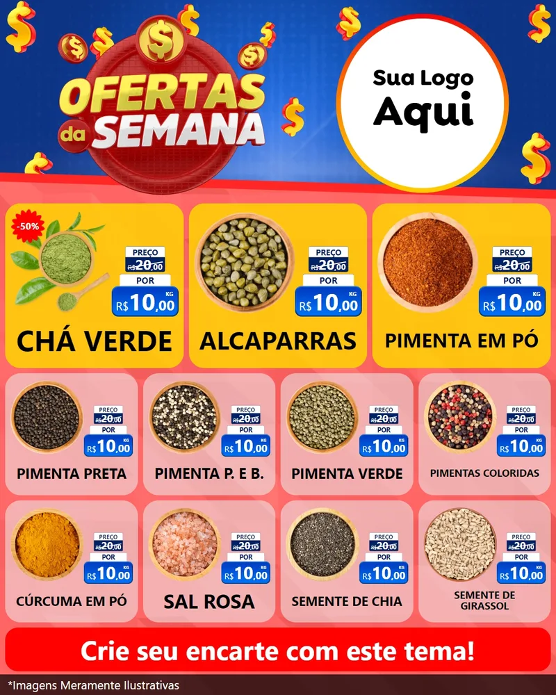 Modelo de Rede Social para Feed Instagram com o tema Ofertas Da Semana para Produtos Naturais