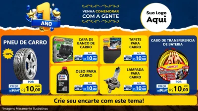 Modelo de TV para TV Horizontal com o tema Um Ano de Aniversário para Auto peças