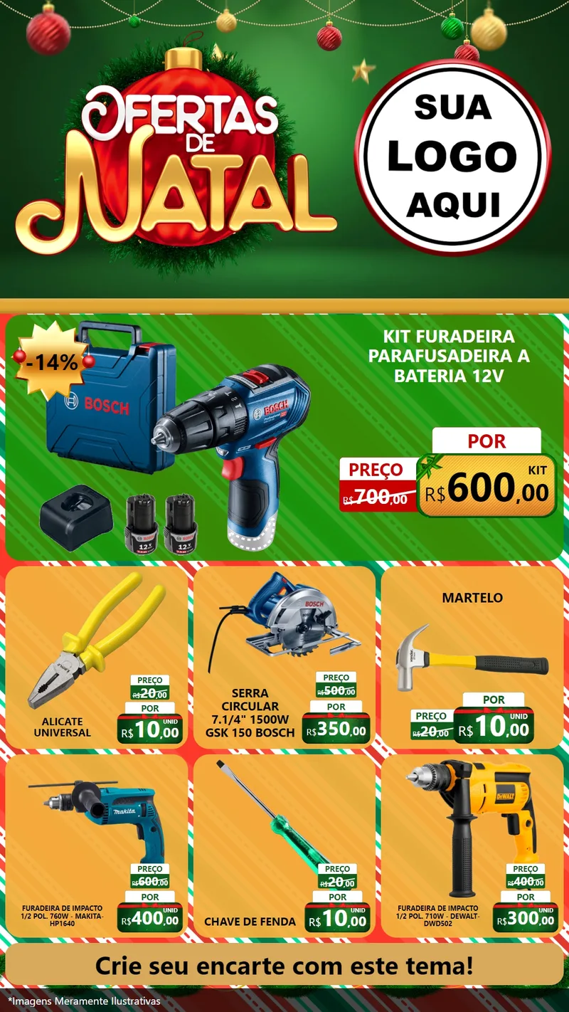 Modelo de Rede Social para Stories com o tema Ofertas de Natal para Maquinas e Ferramentas