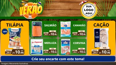 Modelo de TV para TV Horizontal com o tema Verão para Peixaria