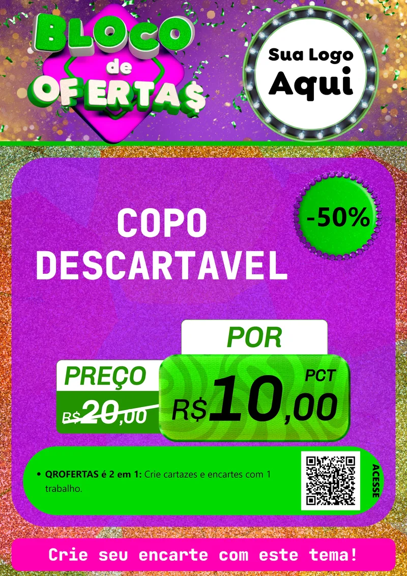 Modelo de Cartaz para Cartaz A4 Vertical com o tema Bloco de Ofertas para Embalagens