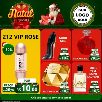 Modelo de Rede Social para Feed Facebook com o tema Natal Especial para Perfumes