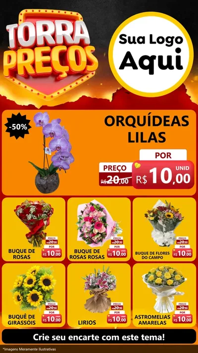 Modelo de Rede Social para Stories com o tema Torra Preços para Floricultura e jardim