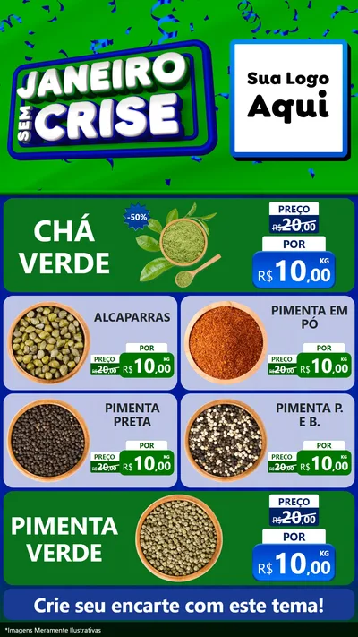 Modelo de TV para TV Vertical com o tema Janeiro Sem Crise para Produtos Naturais