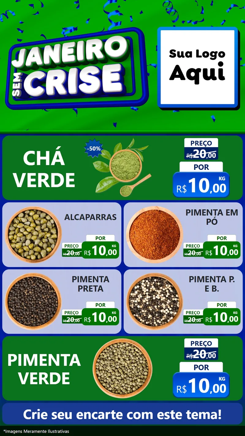 Modelo de TV para TV Vertical com o tema Janeiro Sem Crise para Produtos Naturais