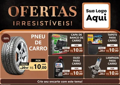 Modelo de Encarte para Encarte A4 Horizontal com o tema Ofertas Irresistíveis! para Auto peças