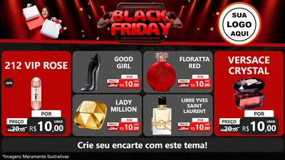 Modelo de TV para TV Horizontal com o tema Black Friday para Perfumes