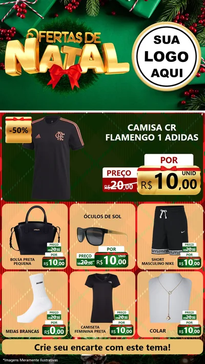 Modelo de Rede Social para Stories com o tema Ofertas de Natal para Roupas e acessórios