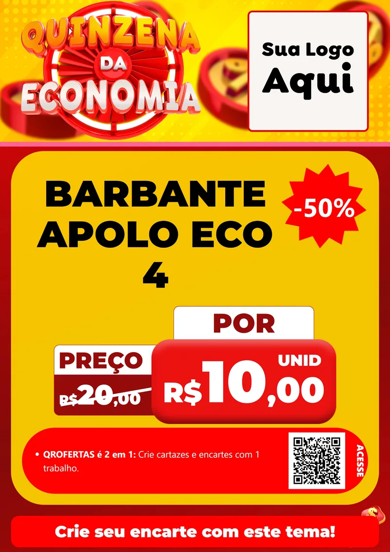 Modelo de Cartaz para Cartaz A4 Vertical com o tema Quinzena Da Economia para Armarinho e Aviamentos